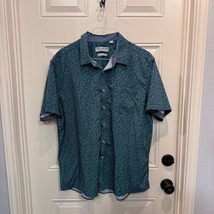 Nautica Men's Blue Patterned Casual Shirt